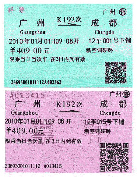 红票与蓝票票样