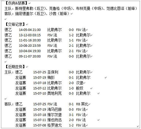 31日竞彩足球德乙推荐:升班马不惧老油条_彩票