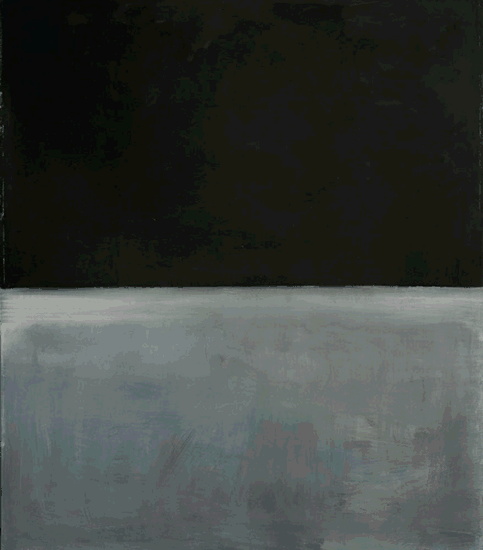 6。马克·罗斯科的无题画(黑灰图) (Black On Gray)