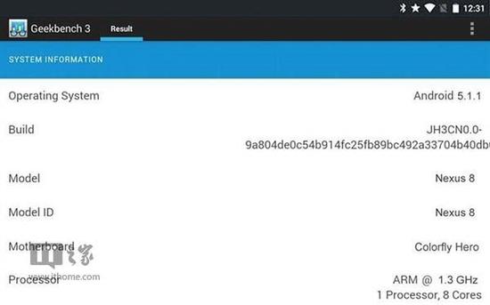 谷歌Nexus 8平板曝光 搭载八核处理器 
