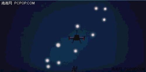无人机夜空盘旋造型视频截图