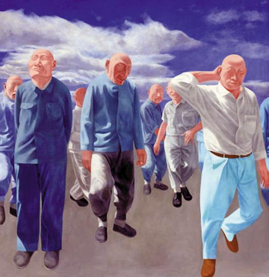 尤伦斯夫妇旧藏,方力钧1992年油画作品《系列二 尤伦斯夫妇旧藏,方力钧1992年油画作品《系列二