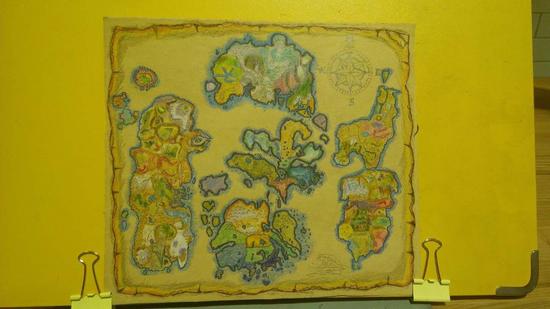 魔兽玩家彩铅手绘艾泽拉斯地图-魔兽世界专区