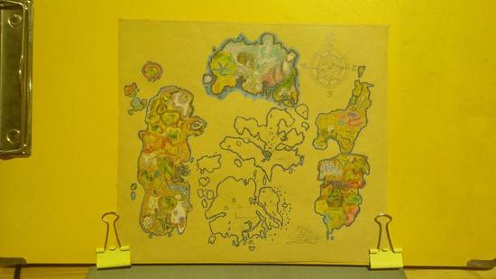 魔兽玩家彩铅手绘艾泽拉斯地图-魔兽世界专区
