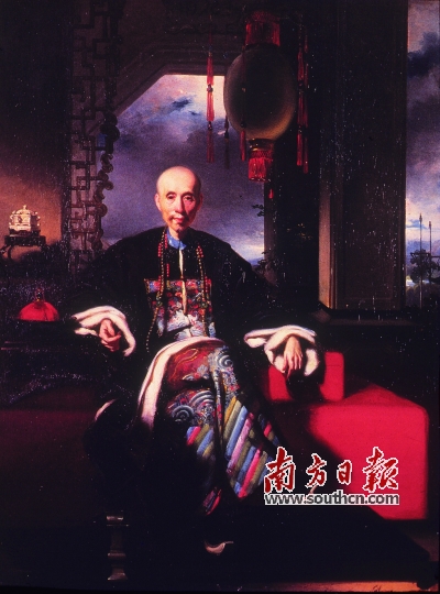 英国油画家钱纳利创作的伍秉鉴画像（该图由台湾学者庄素娥赠送，伍凌立先生提供）。