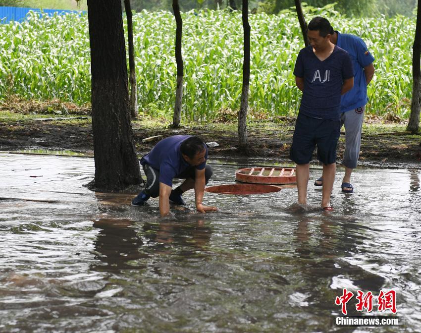 长春暴雨引发城市内涝 汽车泡水中