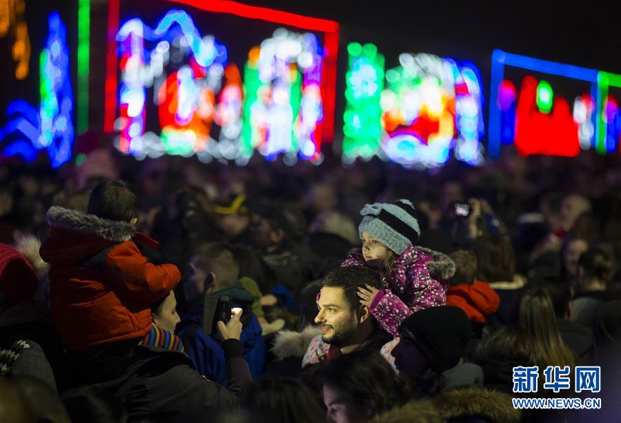 加拿大开出“圣诞列车” 装饰了上万个彩灯(组图)