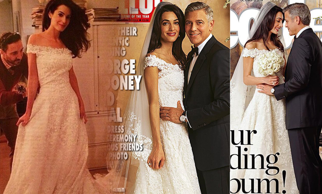 乔治-克鲁尼与娇妻婚纱照曝光 唯美浪漫相依