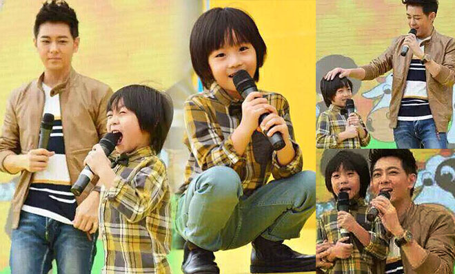 林志颖带子捞金父爱浓 Kimi欲吃话筒萌翻