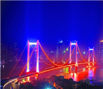 武汉鹦鹉洲长江大桥亮灯