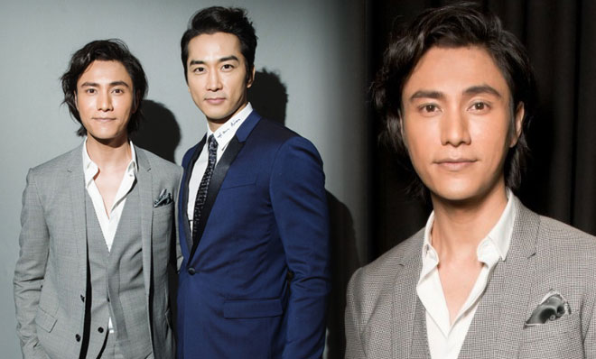 陈坤巴黎时装周看秀 与宋承宪合影比帅