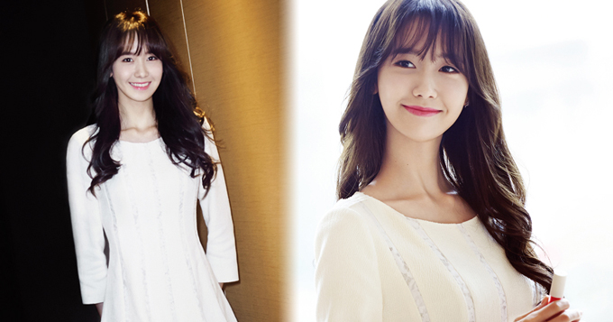 组图：少女时代允儿红唇衬雪肌 白裙清新