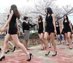 韩国模特女学生秀美腿