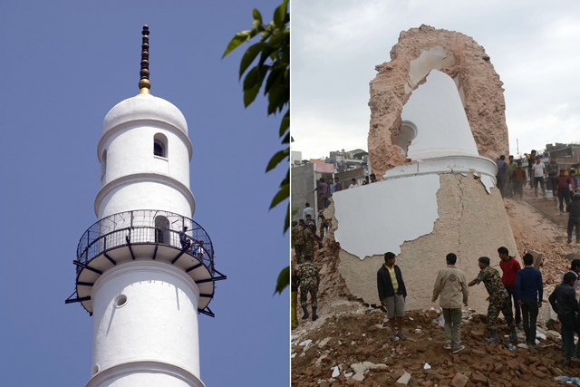 尼泊尔地震古迹损坏