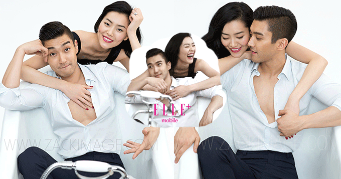 “石榴夫妇”拍大片 刘雯扯开崔始源衬衫摸胸肌