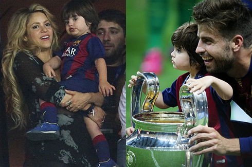 夏奇拉带儿欧冠捧老公