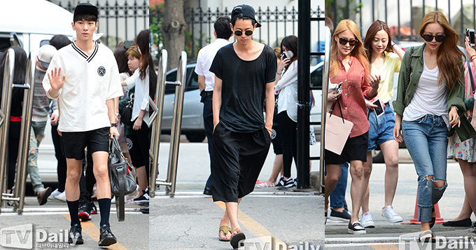 众韩歌手穿私服亮相 有人精心打扮有人像遛弯