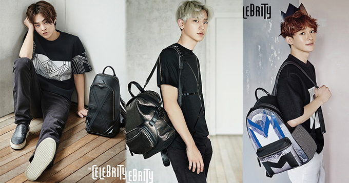 组图：EXO三成员拍写真 灿烈CHEN等背包有型