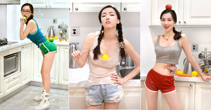 叶一云变水果精灵 热辣身材性感