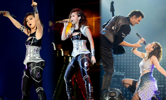 邓紫棋北京狂欢 劲歌热舞酥胸微露