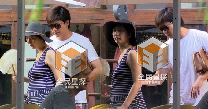 唐一菲挺6月大肚看新房 凌潇肃护妻拎包