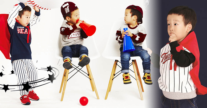 韩国萌娃双胞胎书言书俊变身棒球小子