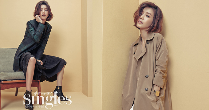 37岁韩星蔡贞安写真 风衣加身别样韵味