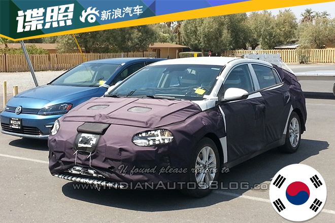 现代AE混合动力车型谍照 明年将全球销售