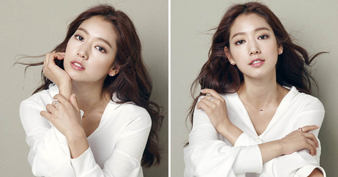 组图:朴信惠纯美白衬衫写真 长发飘飘清新动人
