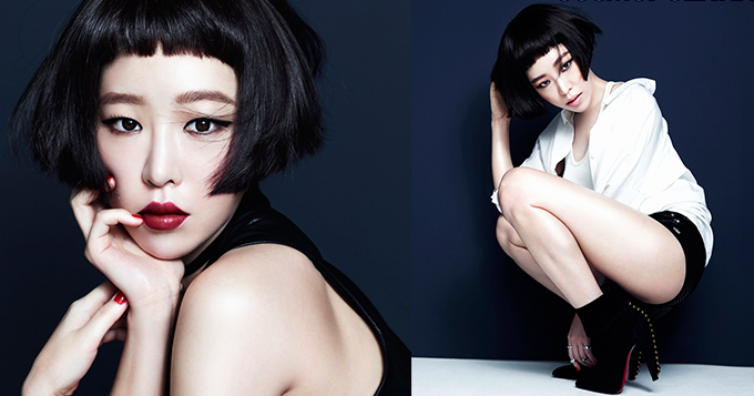 韩团BEG佳仁性感写真 黑发红唇秀美腿