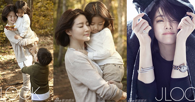 组图：李英爱携龙凤胎登杂志 抱宝宝一脸温柔