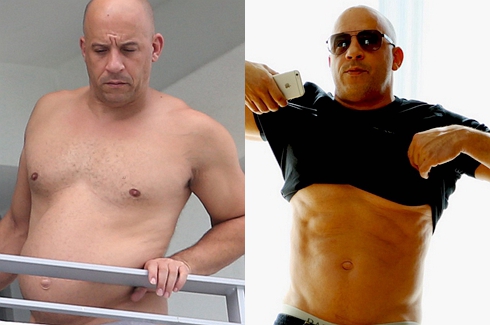 没胖!迪塞尔自拍腹肌