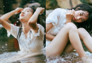 同济校花置身麦田神情陶醉