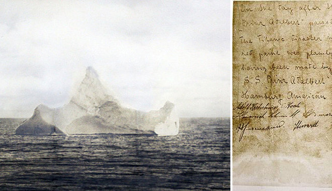 撞沉泰坦尼克号冰山照片曝光 拍卖估价1.5万英镑