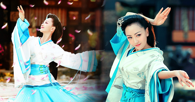 《云中歌》杨蓉曝水中莲步剧照缥缈妖娆