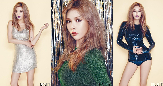 组图：韩女星泫雅性感写真 高叉连体衣尽显美腿