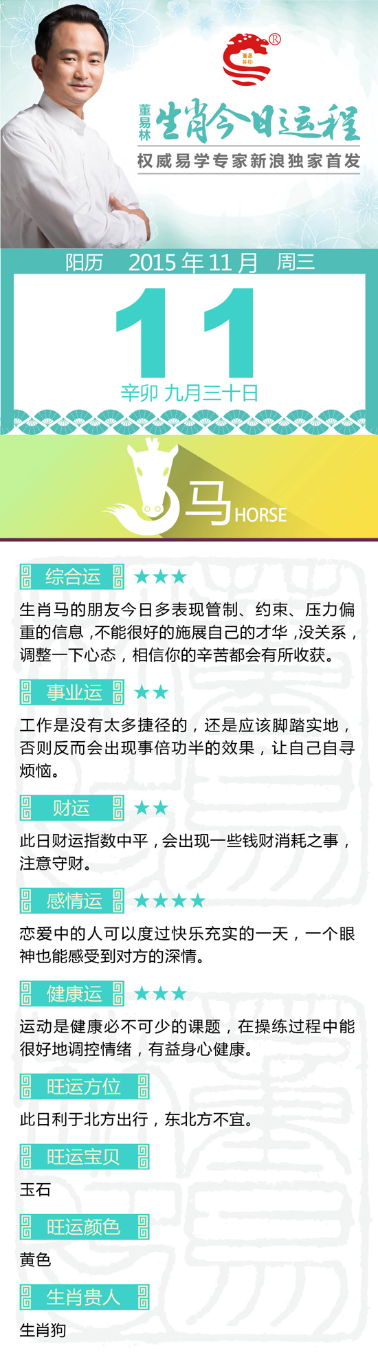 11月11日生肖马运势