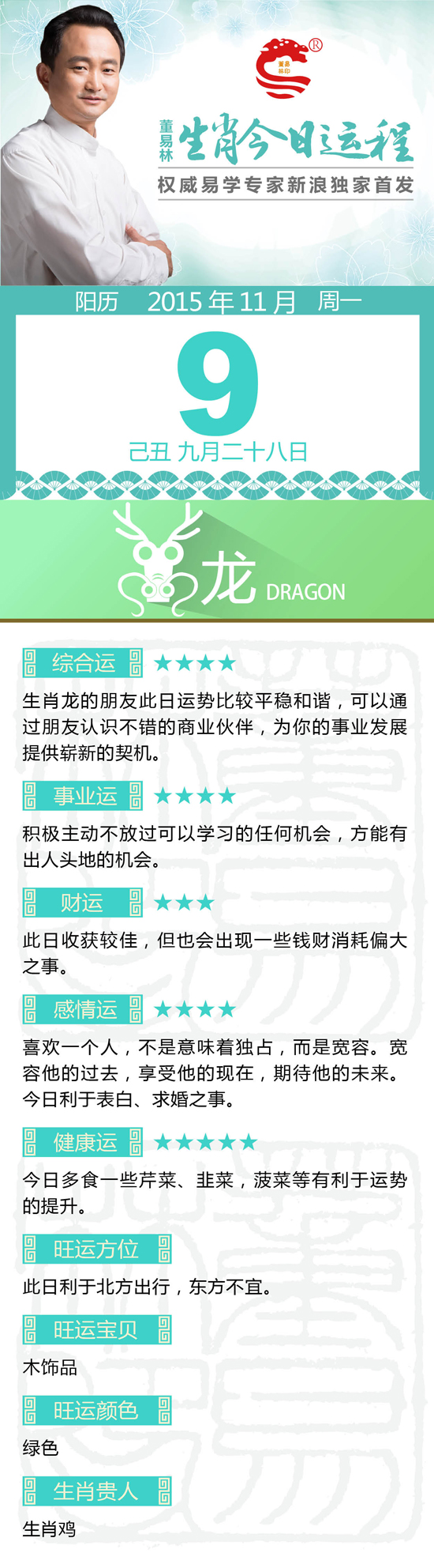 11月9日生肖龙运势