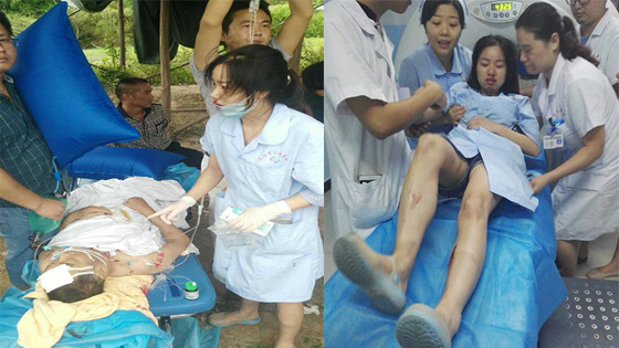 车祸后女护士受伤流血仍救病人