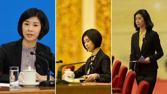 美女翻译连上总理记者会
