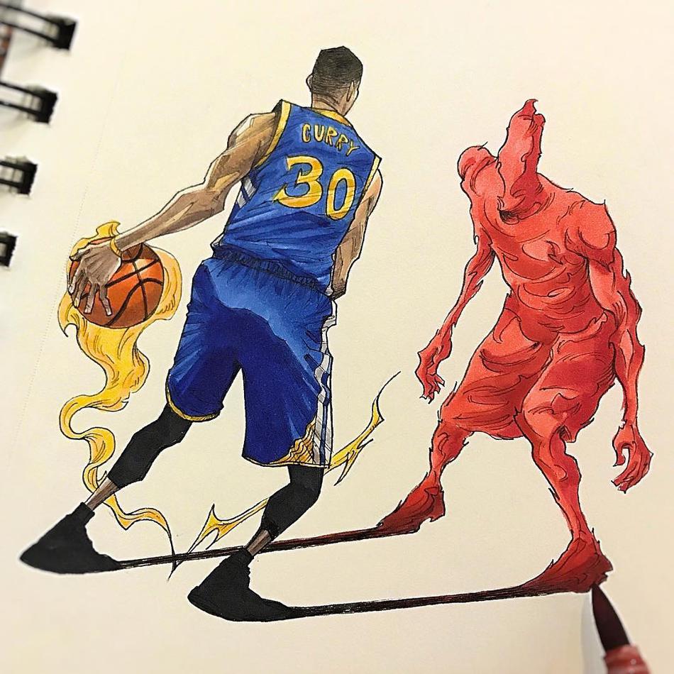 漫画家笔下的nba球星