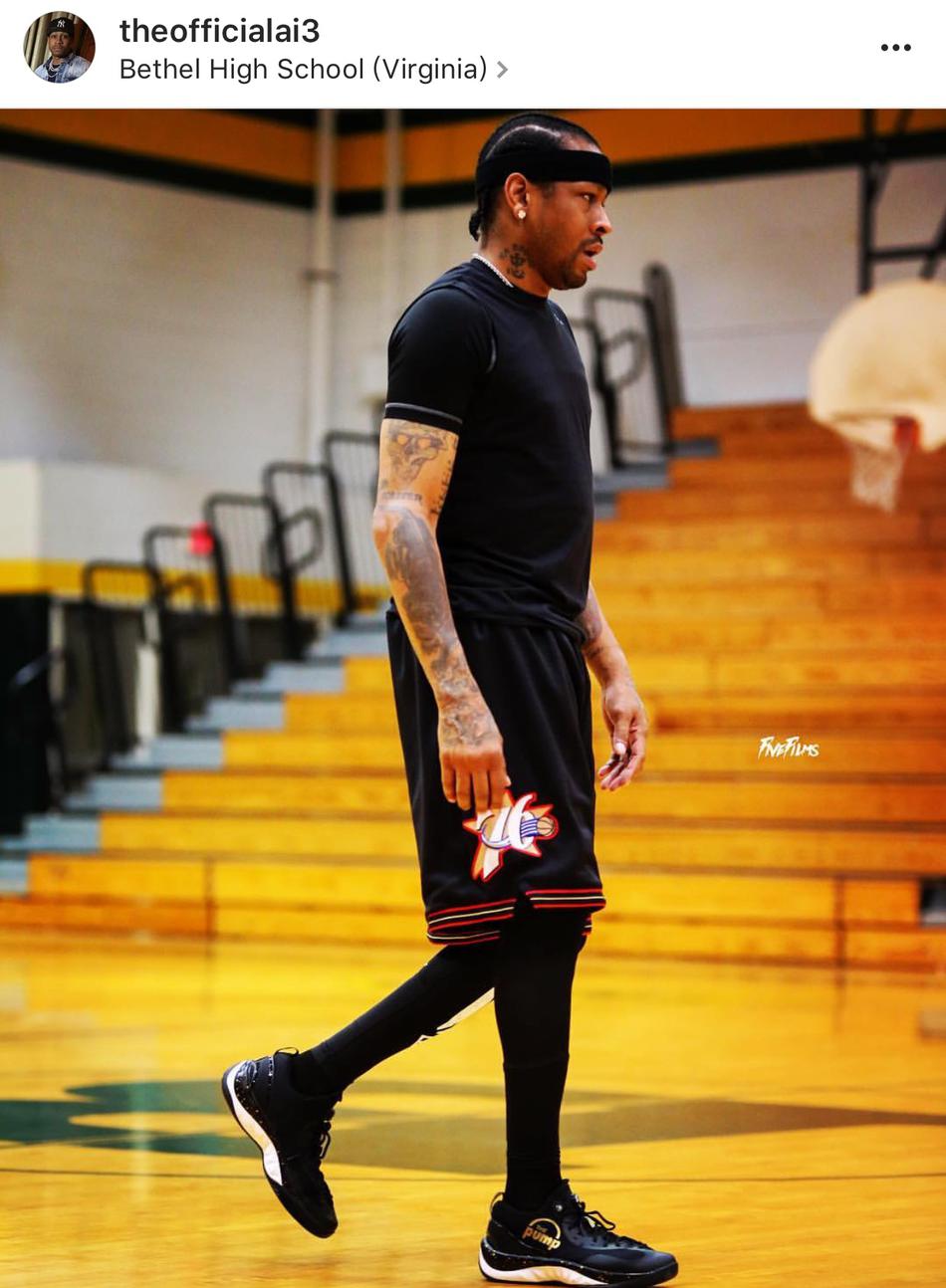 艾弗森穿76人短裤备战big3