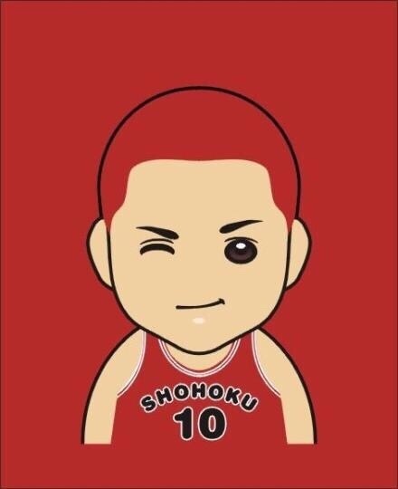 流川枫Q版头像,经典的深色发丝微微遮住眼睛,表情一如既往地冷峻,但圆润的脸颊让他看起来少了几分距离感,多了几分惹人爱的萌态。