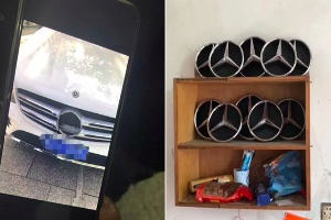 学抖音又出事!小伙连抠十多个奔驰车标