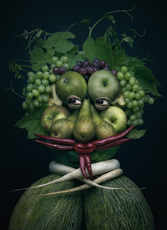 波兰艺术家巧用果蔬创作肖像画