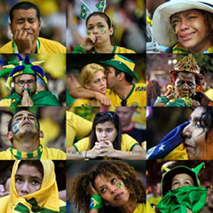 巴西球迷看台眼泪横飞