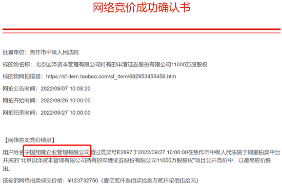 一波三折!这家券商1.1亿股股权终于拍出,个人持股企业接盘,有何来头? 一波三折!这家券商1.1亿股股权终于拍出,个人持股企业接盘,有何来头?