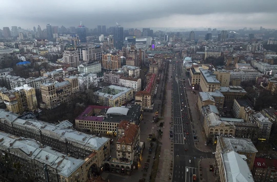 2022年2月24日，乌克兰基辅街景。