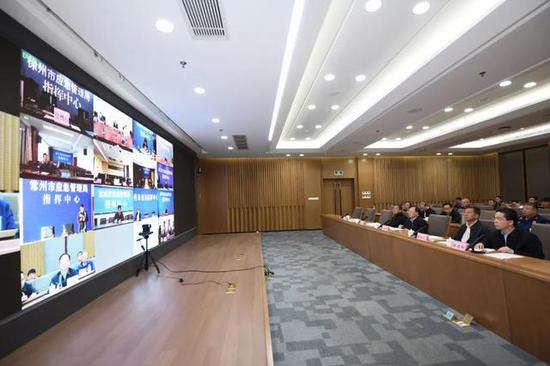 江蘇省委書記婁勤儉,省委副書記、省長吳政隆部署災害救援工作