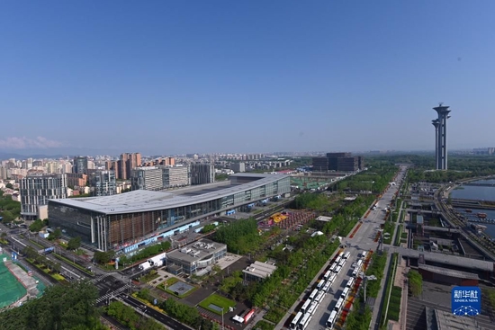 2019年4月26日,第二届“一带一路”国际合作高峰论坛开幕式在北京国家会议中心举行。这是北京国家会议中心外景(2019年4月26日摄)。新华社记者 金良快 摄
